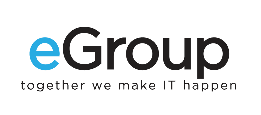 eGroup logo with the slogan below - together we make IT happen